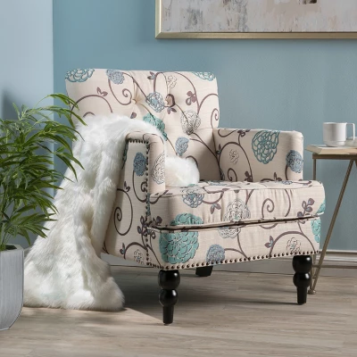 Harrison Tufted Club Chair - White/Blue - Christopher Knight Home Harrison Tufted Club Chair - White/Blue - Christopher Knight Home -Home Furn Store GUEST c8a0937c 3a80 4f58 8a33 903ec9f27804