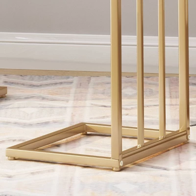 Set of 2 Baywinds Modern Glam C-Shaped Accent Table White/Champagne Gold - Christopher Knight Home Set Of 2 Baywinds Modern Glam C-Shaped Accent Table White/Champagne Gold - Christopher Knight Home -Home Furn Store GUEST c8d2cbef 528e 4ebd 8dad f8d9d87070fc