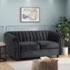Glenmont Modern Glam Channel Stitch Velvet Loveseat With Nailhead Trim - Christopher Knight Home -Home Furn Store GUEST c9de4e85 6a0a 434f b16a 8b30658f90f7