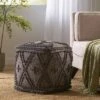 Fossa Boho Handcrafted Fabric Cube Pouf Charcoal - Christopher Knight Home -Home Furn Store GUEST caebd454 eb25 4fcf 96fd 61e9f138b425
