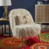 Cheryiie Faux Fur Accent Chair White - Christopher Knight Home