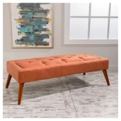 Dilwyn Tufted Ottoman - Orange - Christopher Knight Home 4 Dilwyn Tufted Ottoman - Orange - Christopher Knight Home -Home Furn Store GUEST ce231317 5840 4ac5 8391 ef31179e566b