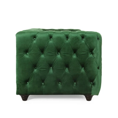 Sagewood Contemporary Velvet Tufted 3 Seater Sofa Emerald/Espresso - Christopher Knight Home Sagewood Contemporary Velvet Tufted 3 Seater Sofa Emerald/Espresso - Christopher Knight Home -Home Furn Store GUEST ce42c262 7ce1 463c 9e78 a440d77169a5
