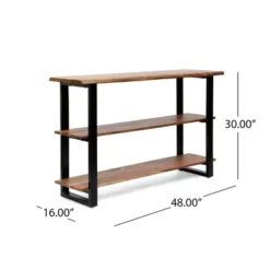 Rooker Handcrafted Modern Industrial Acacia Wood Media Console Table Natural/Black - Christopher Knight Home -Home Furn Store GUEST ced2186f 0b19 4dcf 96f4 1b8ee6c8b345