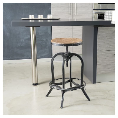 Farmdale Industrial Adjustable Swivel Barstool Natural Antique Black – Christopher Knight Home Farmdale Industrial Adjustable Swivel Barstool Natural Antique Black – Christopher Knight Home -Home Furn Store GUEST d08b8dce 46fc 4a1f bb28 7b17ac5b912e