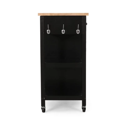 Byway Contemporary Kitchen Cart with Wheels Black/Natural - Christopher Knight Home Byway Contemporary Kitchen Cart With Wheels Black/Natural - Christopher Knight Home -Home Furn Store GUEST d13a6e93 19f1 44f3 a865 f42ea78bc68d