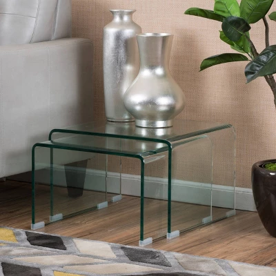 Set of 2 Ramona Nesting Tables Glass - Christopher Knight Home Set Of 2 Ramona Nesting Tables Glass - Christopher Knight Home -Home Furn Store GUEST d27159bf 4f09 48a8 a807 1a395981ca12
