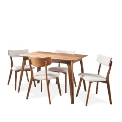 5pc Megann Mid Century Wood Dining Set - Christopher Knight Home -Home Furn Store GUEST d3a8044d a2a7 43ce b9e0 4c49b9fab4d2