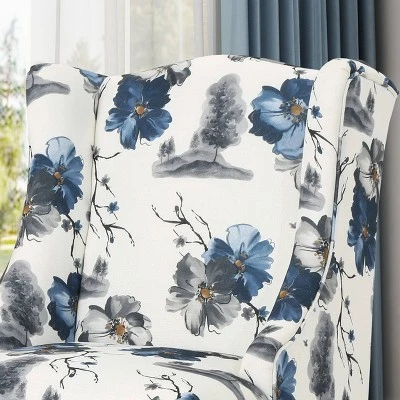 Toddman High-Back Club Chair Floral Print Blue - Christopher Knight Home Toddman High-Back Club Chair Floral Print Blue - Christopher Knight Home -Home Furn Store GUEST d61cec1f e15b 4673 bef6 15a06ab7ae35