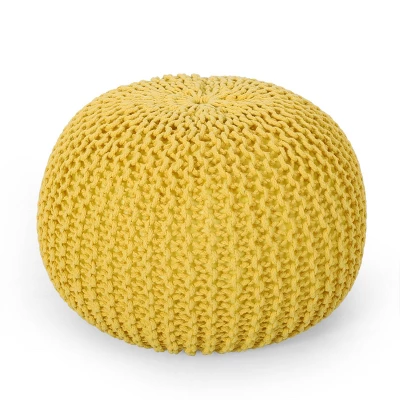 Nahunta Modern Knitted Cotton Round Pouf - Christopher Knight Home Nahunta Modern Knitted Cotton Round Pouf - Christopher Knight Home -Home Furn Store GUEST d67159ce b241 4fa2 9fb0 4eb1160805ff
