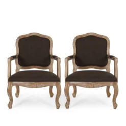 Set Of 2 Andrea French Country Wood Upholstered Dining Armchairs - Christopher Knight Home 14 Set Of 2 Andrea French Country Wood Upholstered Dining Armchairs - Christopher Knight Home -Home Furn Store GUEST d676ccb4 25a2 4049 ae97 9b7c1e6e82c4