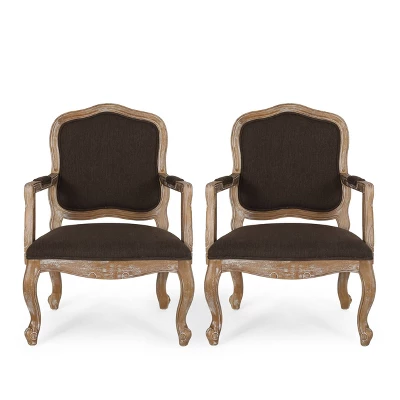 Set of 2 Andrea French Country Wood Upholstered Dining Armchairs - Christopher Knight Home Set Of 2 Andrea French Country Wood Upholstered Dining Armchairs - Christopher Knight Home -Home Furn Store GUEST d676ccb4 25a2 4049 ae97 9b7c1e6e82c4