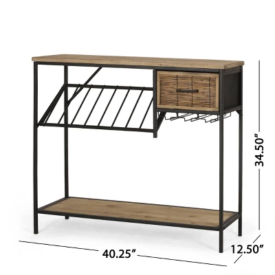 Boster Boho Industrial 8 Bottle Wine Rack Console Table with Storage Natural/Black - Christopher Knight Home Boster Boho Industrial 8 Bottle Wine Rack Console Table With Storage Natural/Black - Christopher Knight Home -Home Furn Store GUEST d6a4e778 a544 4a72 b992 85a673e50658