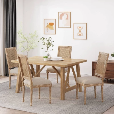 Set of 4 Regina French Country Wood and Cane Upholstered Dining Chairs - Christopher Knight Home Set Of 4 Regina French Country Wood And Cane Upholstered Dining Chairs - Christopher Knight Home -Home Furn Store GUEST d886a953 b522 43e3 ad5f 8a16d93d0db2