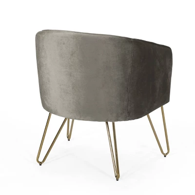 Grelton Modern Glam Velvet Club Chair with Hairpin Legs - Christopher Knight Home Grelton Modern Glam Velvet Club Chair With Hairpin Legs - Christopher Knight Home -Home Furn Store GUEST d9cebe83 fb65 4f17 bfef 688a628e1f05