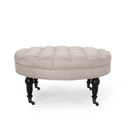 Cimarron Contemporary Round Ottoman with Rolling Casters - Christopher Knight Home Cimarron Contemporary Round Ottoman With Rolling Casters - Christopher Knight Home -Home Furn Store GUEST dbe5a222 24a6 4542 9788 2b6f4e33302b