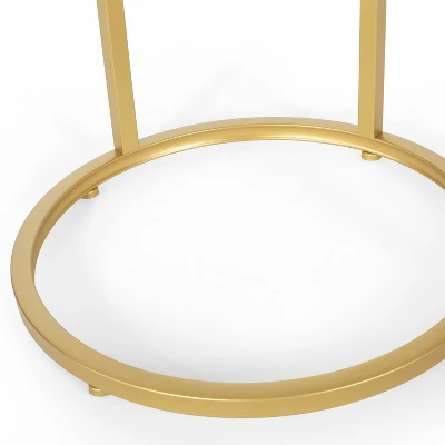 Ingersol Modern Glam C Shaped End Table White/Gold - Christopher Knight Home Ingersol Modern Glam C Shaped End Table White/Gold - Christopher Knight Home -Home Furn Store GUEST de2cb173 5f81 4ca9 a55b c0c417f04d87