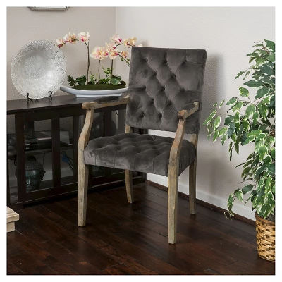 Saltillo New Velvet Arm Dining Chair - Charcoal - Christopher Knight Home Saltillo New Velvet Arm Dining Chair - Charcoal - Christopher Knight Home -Home Furn Store GUEST df23fd00 1545 4a52 b617 10329f380d4a