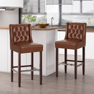 Set of 2 Bayliss Contemporary Wingback Barstools - Christopher Knight Home Set Of 2 Bayliss Contemporary Wingback Barstools - Christopher Knight Home -Home Furn Store GUEST e0f7dce4 040a 42c3 9578 8224e0f72686