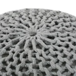 Morven Modern Knitted Cotton Round Pouf - Christopher Knight Home -Home Furn Store GUEST e315c1f2 8d64 4707 95a8 8a23d3739275