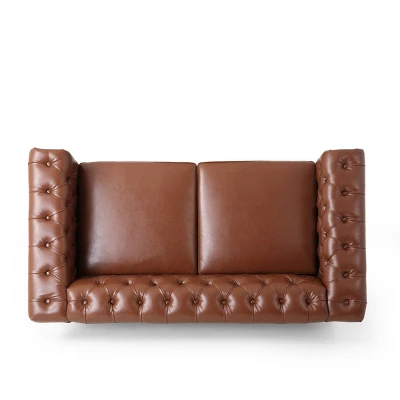 Brinkhaven Contemporary Button Tufted Loveseat with Nailhead Trim - Christopher Knight Home Brinkhaven Contemporary Button Tufted Loveseat With Nailhead Trim - Christopher Knight Home -Home Furn Store GUEST e49a8a39 c930 4147 b0ad d6b05e9f3b9f