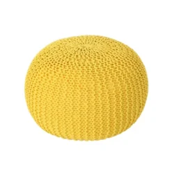 Abena Modern Knitted Cotton Round Pouf - Christopher Knight Home -Home Furn Store GUEST e5288e57 3dc6 482e aee1 457cb4f76787
