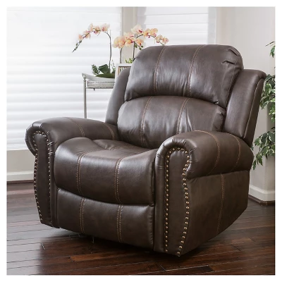 Charlie Faux Leather Leather Glider Recliner Club Chair Dark Brown - Christopher Knight Home Charlie Faux Leather Leather Glider Recliner Club Chair Dark Brown - Christopher Knight Home -Home Furn Store GUEST e5948278 9dc9 4d5c b89b 46d3cea18de4
