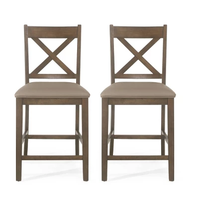 2pc Emory Farmhouse Upholstered Wood Counter Height Barstools - Christopher Knight Home 2pc Emory Farmhouse Upholstered Wood Counter Height Barstools - Christopher Knight Home -Home Furn Store GUEST e5ac4a09 f388 491c a8e4 a0d587106bb8