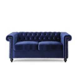 Brinkhaven Modern Glam Tufted Velvet Loveseat With Nailhead Trim - Christopher Knight Home -Home Furn Store GUEST e6dbdeaf b34f 4bb9 8c55 a2bef1478ebe