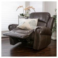 Charlie Faux Leather Leather Glider Recliner Club Chair Dark Brown - Christopher Knight Home 4 Charlie Faux Leather Leather Glider Recliner Club Chair Dark Brown - Christopher Knight Home -Home Furn Store GUEST e8b5e97c 4b01 4c7a 9139 0c4ce83a0f3f