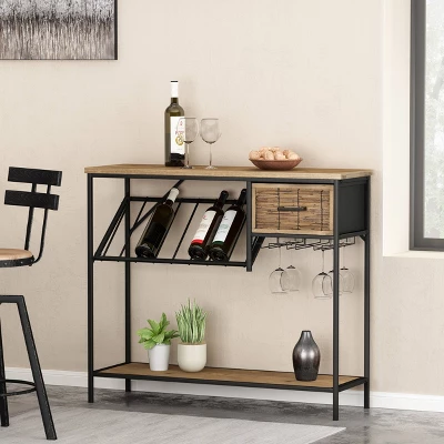 Boster Boho Industrial 8 Bottle Wine Rack Console Table with Storage Natural/Black - Christopher Knight Home Boster Boho Industrial 8 Bottle Wine Rack Console Table With Storage Natural/Black - Christopher Knight Home -Home Furn Store GUEST ef9979cc d454 4574 89c4 9598e8cdcafb