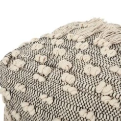 Hawley Handcrafted Boho Fabric Cube Pouf With Tassels Ivory - Christopher Knight Home -Home Furn Store GUEST f046cf8e 90f4 4633 8dc0 95d1dc1910a5