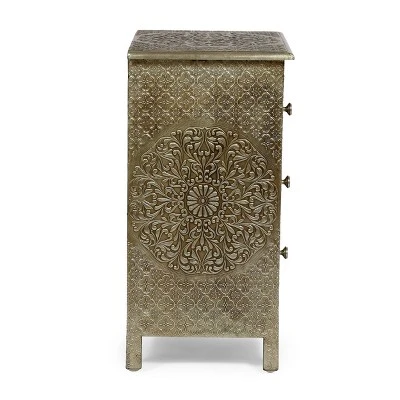 Deschutes Handcrafted Boho 3 Drawer Nightstand Silver - Christopher Knight Home Deschutes Handcrafted Boho 3 Drawer Nightstand Silver - Christopher Knight Home -Home Furn Store GUEST f0ba16bb 79ee 4916 869b 7466510ac379