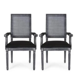 Set Of 2 Maria French Country Wood And Cane Upholstered Dining Chairs - Christopher Knight Home 18 Set Of 2 Maria French Country Wood And Cane Upholstered Dining Chairs - Christopher Knight Home -Home Furn Store GUEST f34a5f68 aeb5 4327 8486 74483f17b787