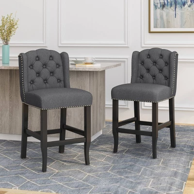 Set of 2 Foxcroft Wingback Counter Height Barstools - Christopher Knight Home Set Of 2 Foxcroft Wingback Counter Height Barstools - Christopher Knight Home -Home Furn Store GUEST f3d1179c 4604 4ba3 af90 1fdc95eb749c