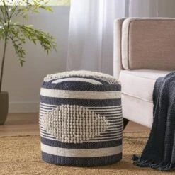 Lucknow Boho Handcrafted Fabric Cylinder Pouf - Christopher Knight Home -Home Furn Store GUEST f4c3ef77 ab56 4352 8203 44d593477c46