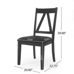 2pk Fairgreens Farmhouse Upholstered Wood Dining Chairs Black - Christopher Knight Home -Home Furn Store GUEST f50fd45f ce38 454d a1e2 2ccf7b205937