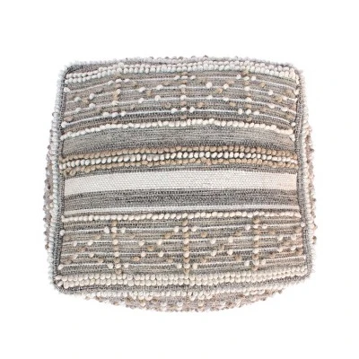 Bonita Large Contemporary Wool and Cotton Pouf Ottoman White/Beige - Christopher Knight Home Bonita Large Contemporary Wool And Cotton Pouf Ottoman White/Beige - Christopher Knight Home -Home Furn Store GUEST f5d0b31b 2633 496d 8c56 f852eddf3348