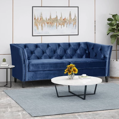 Chatwin Contemporary Tufted Velvet Sofa Dark Blue - Christopher Knight Home Chatwin Contemporary Tufted Velvet Sofa Dark Blue - Christopher Knight Home -Home Furn Store GUEST f69584a1 9bae 4f67 a558 e0b6fec28a79