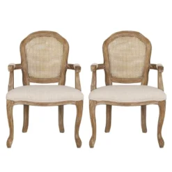 2pk Mina French Country Wood And Cane Upholstered Dining Chairs - Christopher Knight Home 12 2pk Mina French Country Wood And Cane Upholstered Dining Chairs - Christopher Knight Home -Home Furn Store GUEST f6d71c0d 4d5a 4580 940d 3ce58d4e4d0a