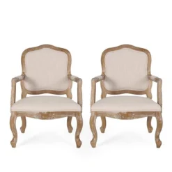 Set Of 2 Andrea French Country Wood Upholstered Dining Armchairs - Christopher Knight Home 12 Set Of 2 Andrea French Country Wood Upholstered Dining Armchairs - Christopher Knight Home -Home Furn Store GUEST fbb31e6e 667c 4058 8270 690788356cc3