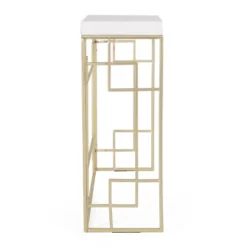 Depue Modern Glam Geometric Console Table Gold/White - Christopher Knight Home 4 Depue Modern Glam Geometric Console Table Gold/White - Christopher Knight Home -Home Furn Store GUEST fc7f0189 3b98 41bc b7b7 8e8969f1724f