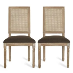 Set Of 2 Regina French Country Wood And Cane Upholstered Dining Chairs - Christopher Knight Home 14 Set Of 2 Regina French Country Wood And Cane Upholstered Dining Chairs - Christopher Knight Home -Home Furn Store GUEST fd0c30e9 6676 4050 90c1 5aba0e9c0eec
