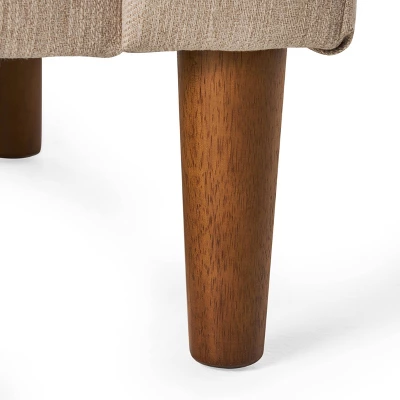 Gamay Contemporary Channel Stitched Fabric Loveseat Beige/Dark Walnut - Christopher Knight Home Gamay Contemporary Channel Stitched Fabric Loveseat Beige/Dark Walnut - Christopher Knight Home -Home Furn Store GUEST fd908c13 d2df 4c92 a592 34563b8b610f