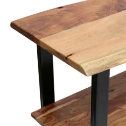 Rooker Handcrafted Modern Industrial Acacia Wood Media Console Table Natural/Black - Christopher Knight Home -Home Furn Store GUEST fe5544b3 95a8 46b9 b830 2b7b5c36800e