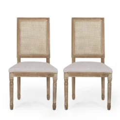 Set Of 2 Regina French Country Wood And Cane Upholstered Dining Chairs - Christopher Knight Home 15 Set Of 2 Regina French Country Wood And Cane Upholstered Dining Chairs - Christopher Knight Home -Home Furn Store GUEST fe994e94 ffaf 4a67 8658 4f9dd6bed11e