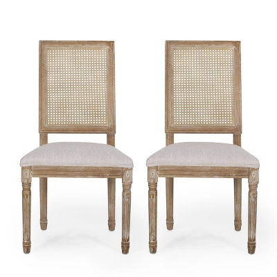 Set of 2 Regina French Country Wood and Cane Upholstered Dining Chairs - Christopher Knight Home Set Of 2 Regina French Country Wood And Cane Upholstered Dining Chairs - Christopher Knight Home -Home Furn Store GUEST fe994e94 ffaf 4a67 8658 4f9dd6bed11e