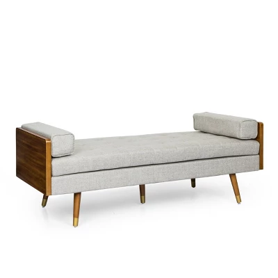 Keairns Mid Century Modern Tufted Double End Chaise Lounge with Bolster Pillows - Christopher Knight Home Keairns Mid Century Modern Tufted Double End Chaise Lounge With Bolster Pillows - Christopher Knight Home -Home Furn Store GUEST ff6ee3f2 c4a4 471a a7df 74bc2d68c9d6